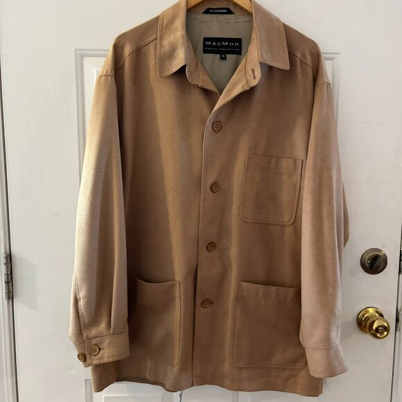 MacMore Private Collection Canada Men's Classic Tan Faux Suede Jacket Sz Lr - Picture 1 of 9